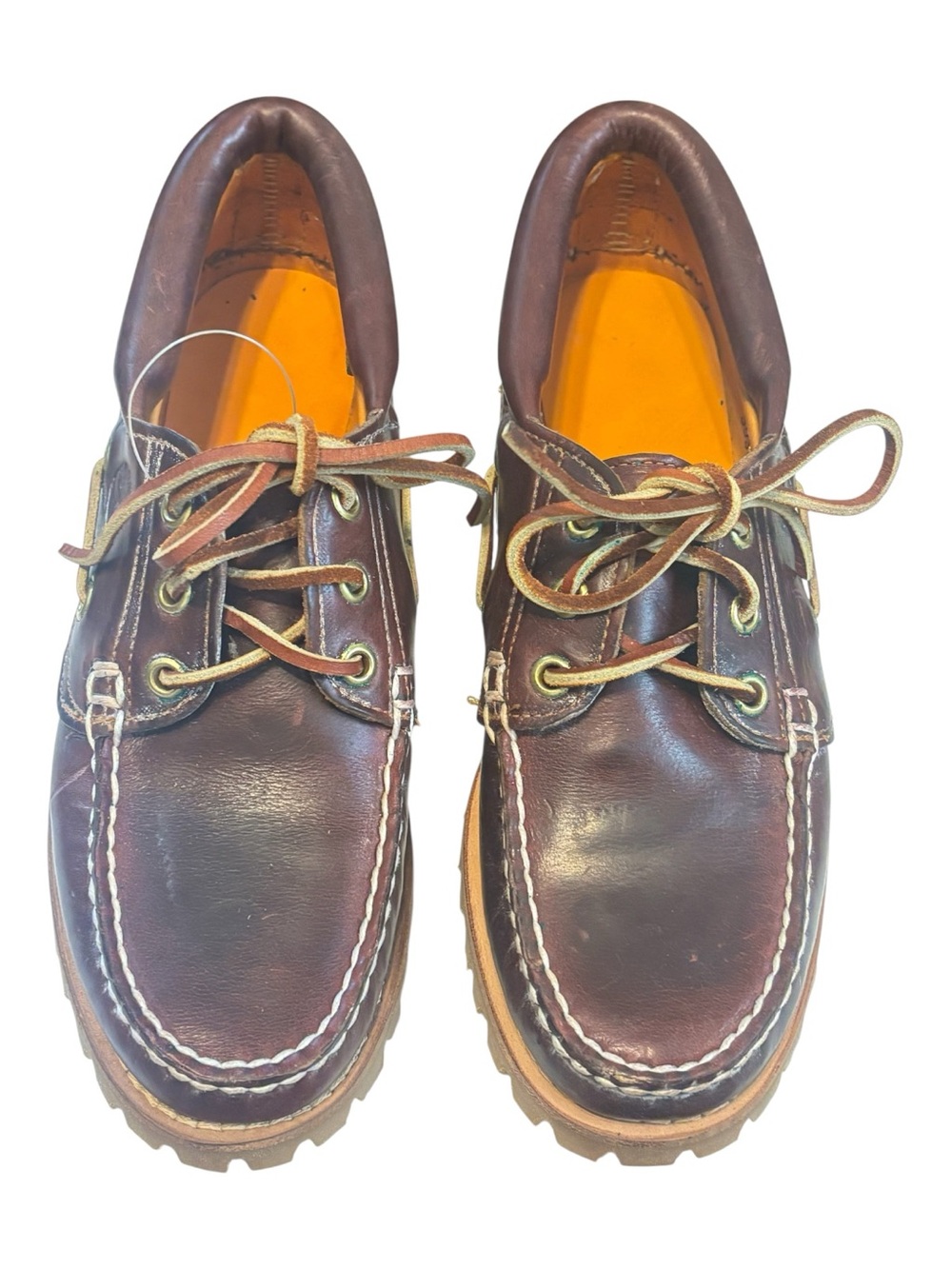 Timberland Brown Leather Lugged Boat Shoes Size 7.5 NWOT - Picture 3 of 6